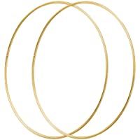 Sntieecr 2 unidades de 48 cm grandes de metal floral de macramé anillos de aro dorados para decoración de corona de…